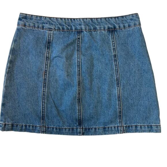 Alter'd State Women's Front Zipper Closure Medium Wash Jean Mini Skirt Size XS - Picture 6 of 6